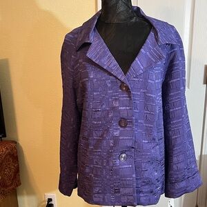 Elegant Purple Textured Blazer